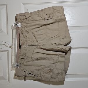Mossimo Stretch Tan Linen Blend Shorts Size 10